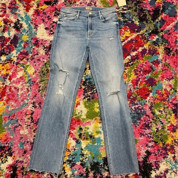 MOTHER NEW Mid Rise Dazzler Ankle Fray in Over the county Line Jeans size 27 - Picture 8 of 14